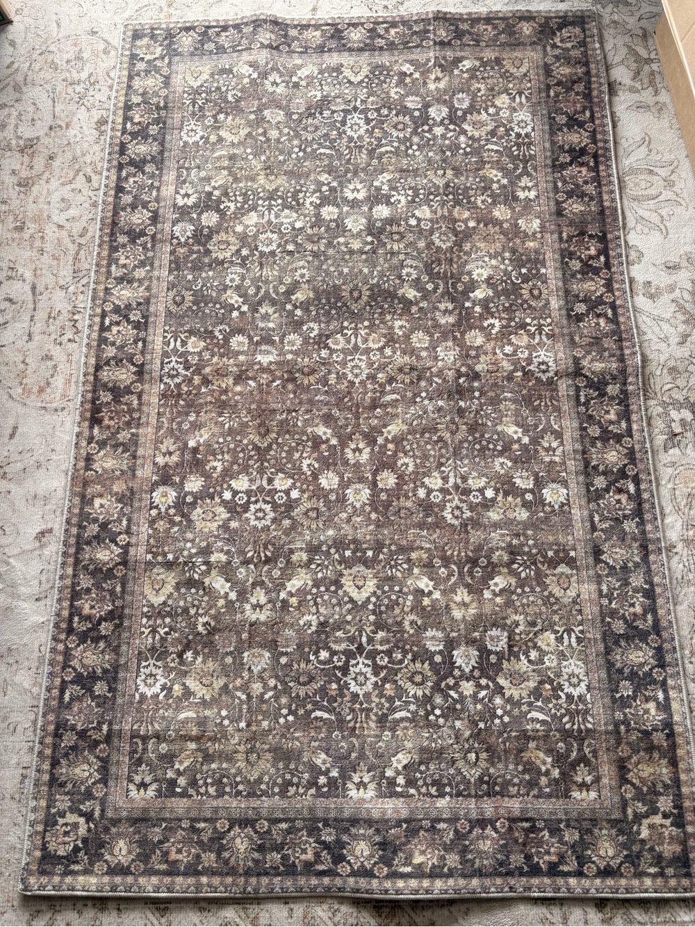 Washable Brown 3x5 Area Rug